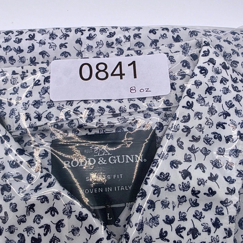 Rodd &‎ Gunn Mens Sports Fit Floral Button-Down Shirt White Navy Blue